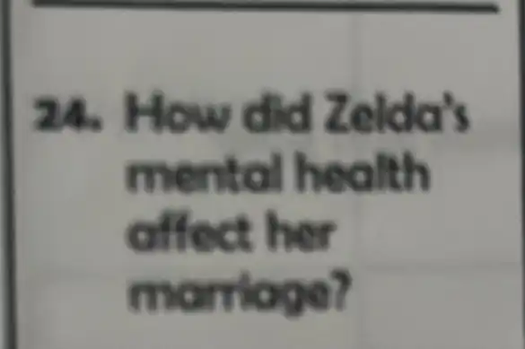 24 How did Zelda's
mental health
affect her
marriage?