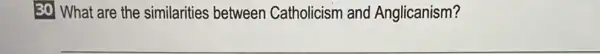 30 What are the similarities between Catholicism and Anglicanism?