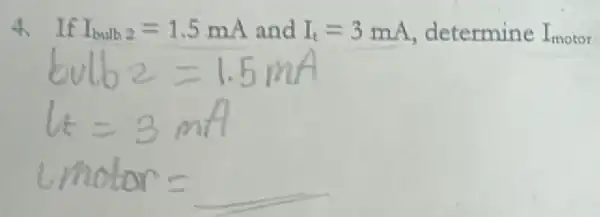 4. If I_(balb2)=1.5mA and I_(t)=3mA determine I_(motor)