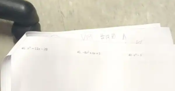 40. x^2-12 x-28 
41. -8 x^2+6 x+5 
42. x^3-1