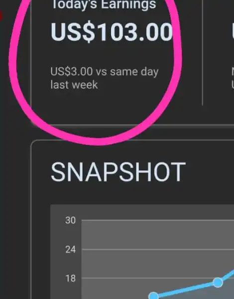 Today's ; Earnings
US 103.00
US 3.00 vs same day
last week
SNAP SHOT
30
24